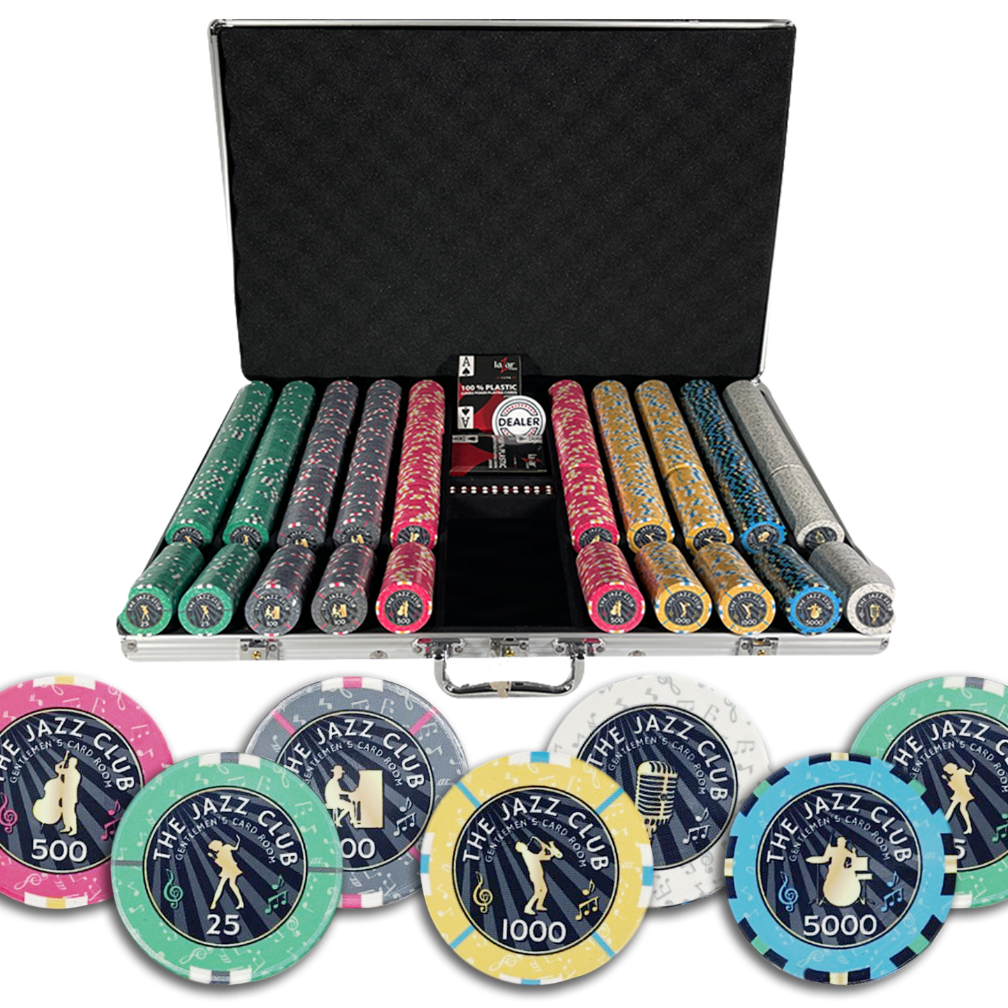 Der Jazz Club Poker enthält 1000 Chips