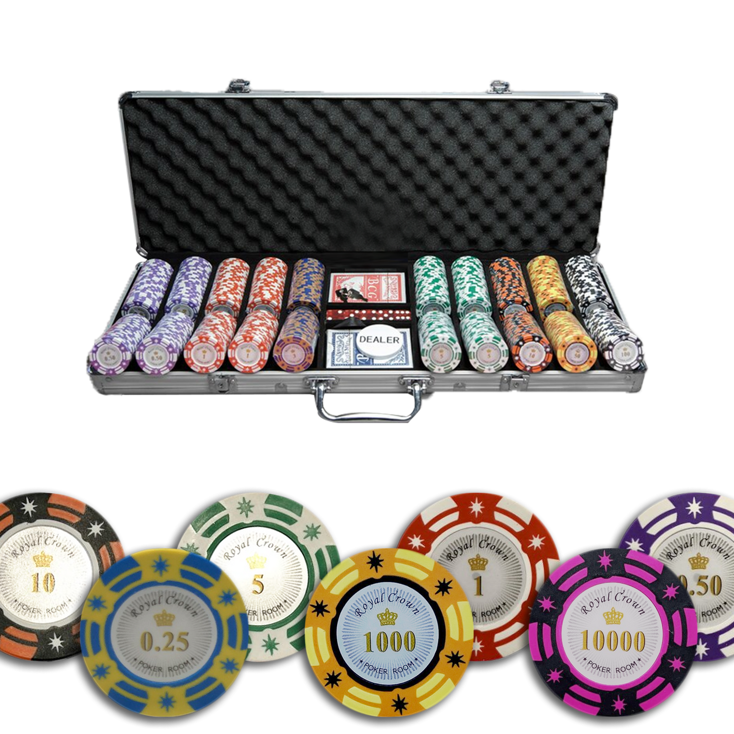 Royal Crown Pokerkoffer mit 500 Chips