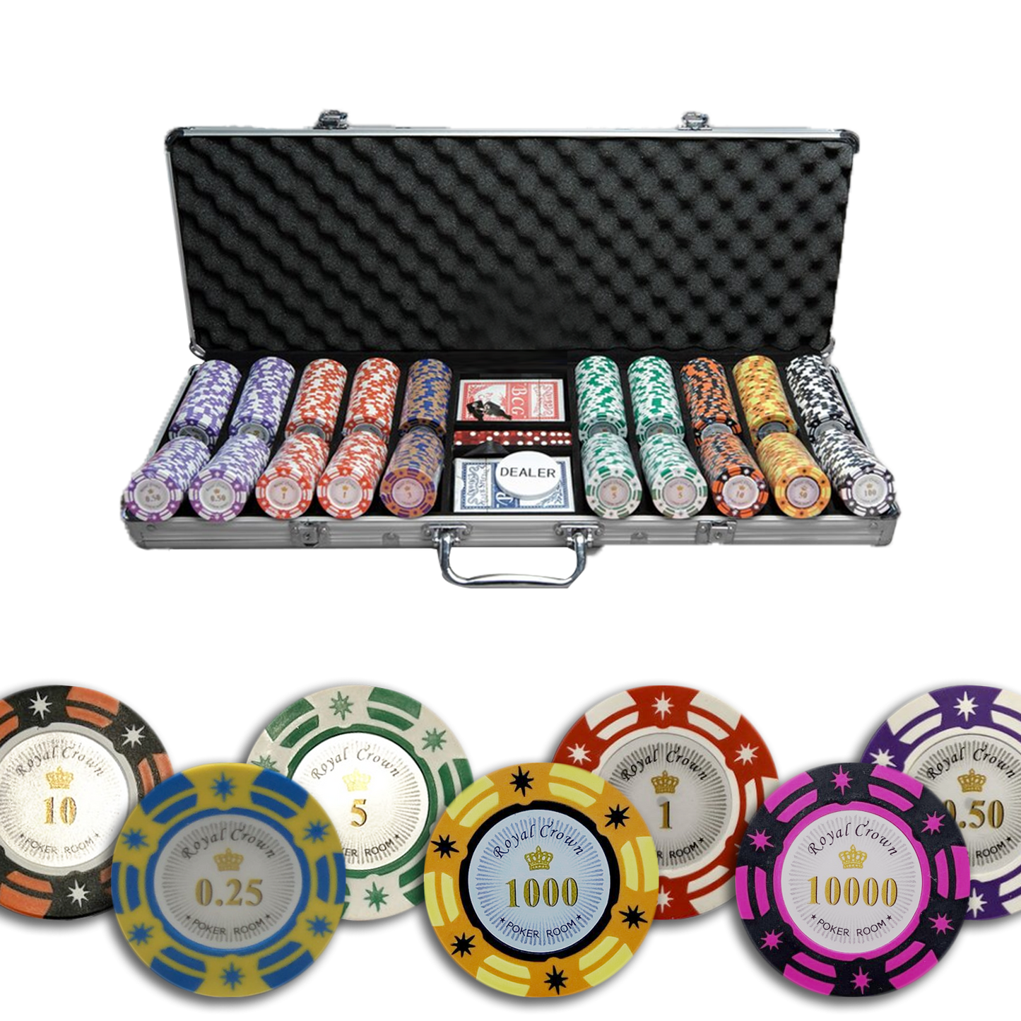 Mallette de Poker Royal Crown 500 jetons