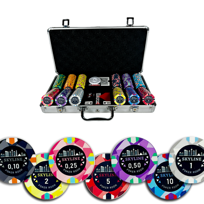 Skyline Cash Game Poker im Koffer mit 300 Chips