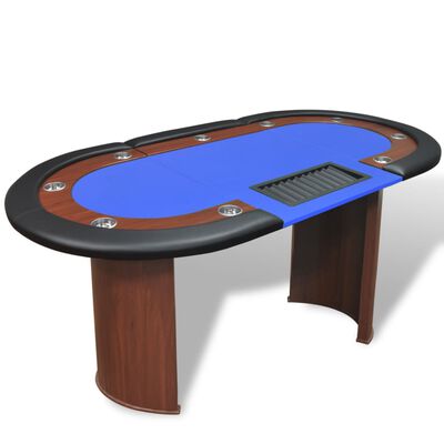 table de poker tapis bleue